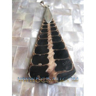 Black Sea Shell  Silver Pendant