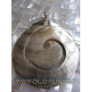 Carving Mother Pearl Silver Pendant