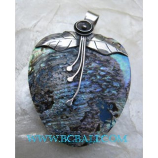 Sea Shell Paua Pendant Silver