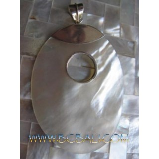 Sea Shell Pearl Pendant Silver