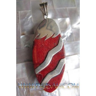 Sterling Silver Coral Pendant