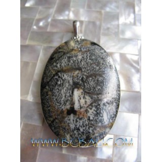 Stone Coral Pendant Silver