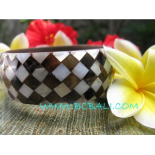 Bangles Resin Shells Black White