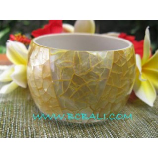 Large Yellow Shell Bangles