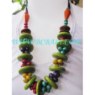 Angela Multi Color Wood Necklaces