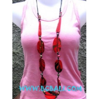 Wooden Necklaces Red Color