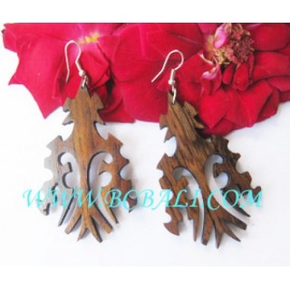 Hand Carving Woods Earring