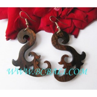 Indonesian Woods Earring Carved