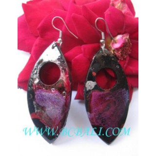 Coco Palm Woods Earring Painted