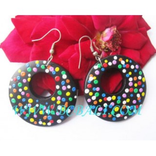 Ethnic Painted Woods Earring