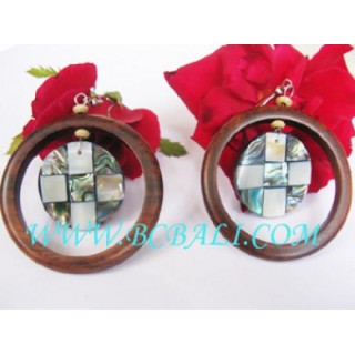 Ethnic Fashion Wood Shell Earrings