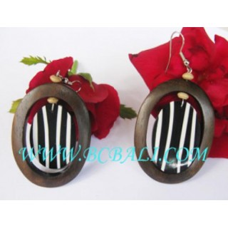 Fashion Classic Woods Earring Shell Zebra