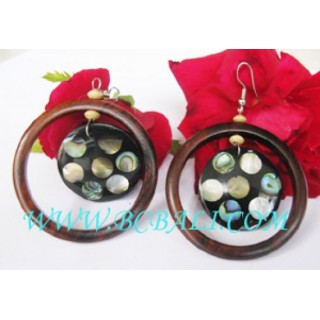 Bali Handmade Woods Earring Shells