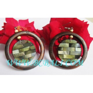 Black Shells with Woods Earring Organic