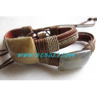 Leather Coral Bracelets