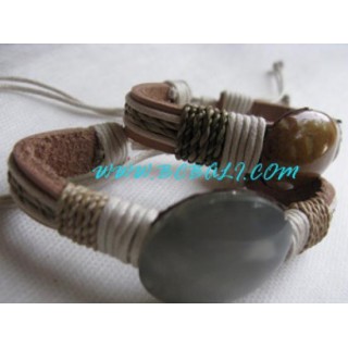 Natural Stone Leather Bracelets