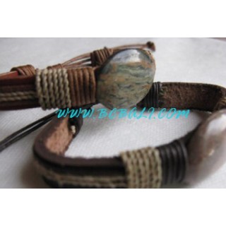 Stone Crafted Leather Bracelets