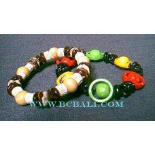 Bali Wood Beads Bracelets