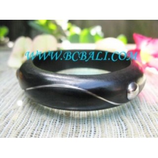 Black Wooden Bangle