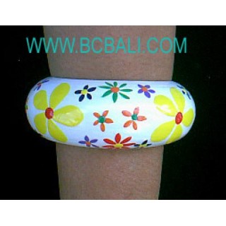 Jewelry Wooden Bracelets Hand Painting