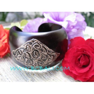 Large Black Wooden Bangles