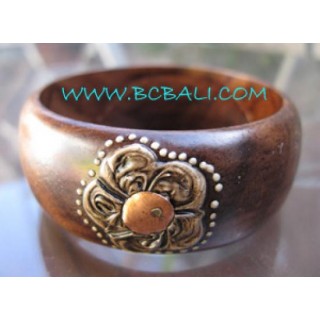 Simply Floral Wooden Bangles Fashion