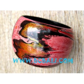 Wooden Bangle Painted For Fashion