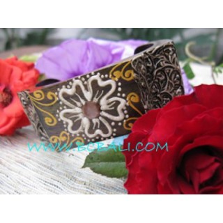 Wooden Hand Painted Bangle Square