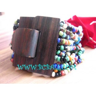 Bead Bracelet Wooden Buckle