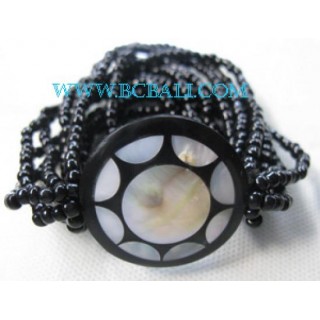 Beaded Resin Shell Bracelets