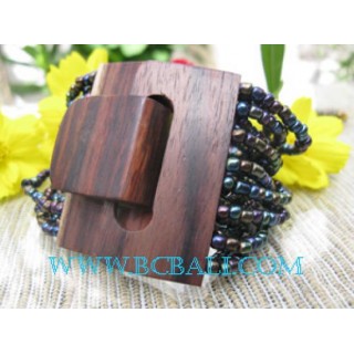 Black Bead Buckle Bracelets