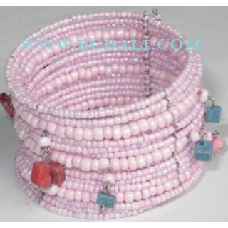 Bracelets Beaded Woman Coral