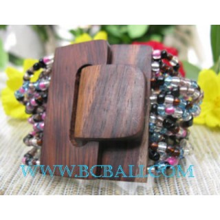 Unique Bracelet Bead With Wood Buckle