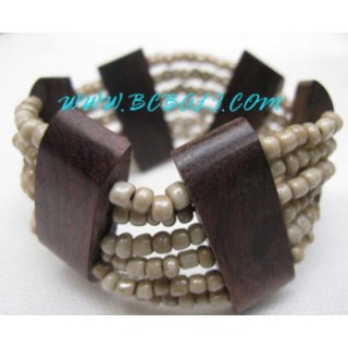 Wood Beads Bracelets Stretch