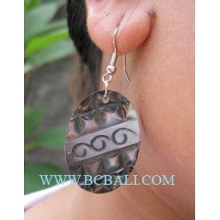 Carved Shells Earring From Bali