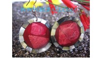 Earring Hooked Red Corals