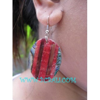 Earring Sea Shells Pawa Red Cora