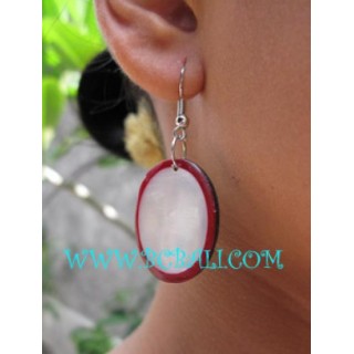 Fashion Earring With Red Coral Shells