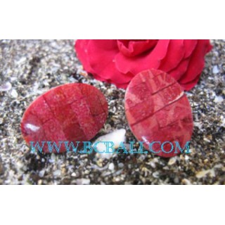 Fashion Screw Red Coral Earrings