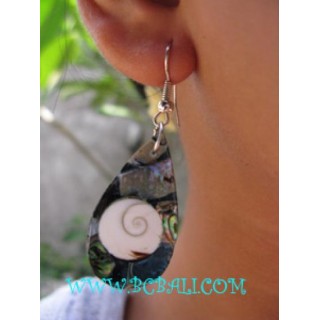 Paua Seashell Nautilus Earrings