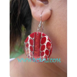 Red Coral Earrings Resin