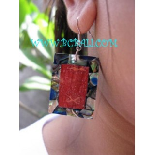 Red Coral Pawa Earrings