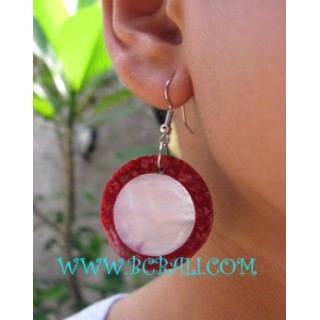 Red Coral Shells Earrings