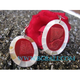 Red Naba Shell Earrings