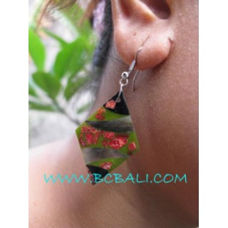 Resin Seashells Green Earring