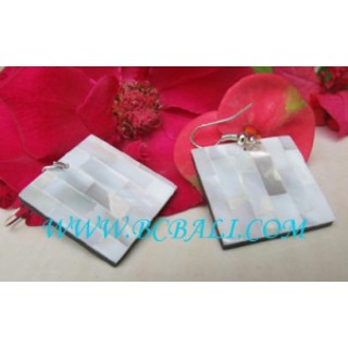 White Shell Earrings Resin