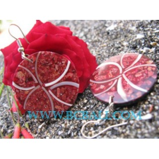 Shell Red Coral Earrings