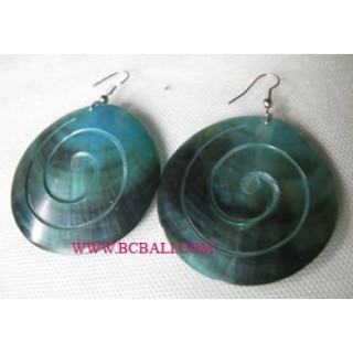 Turquoise Carving Mother Pearls Earrings