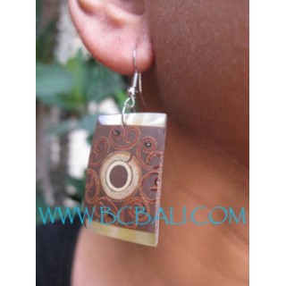 Wooden Fashion Earrings Resin