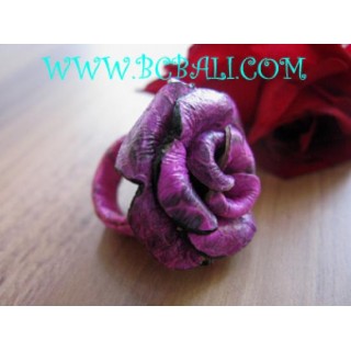 Purple Flower Shape Rings